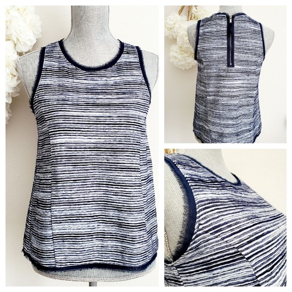 Anthropologie Tops - ♻️ANTHROPOLOGIE: Blue Striped Tank Top Small *EUC*